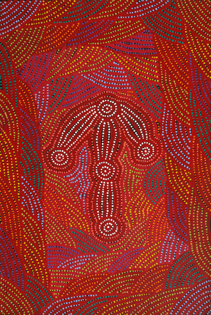 Aboriginal Artwork by Michael Jangala Gallagher, Yankirri Jukurrpa (Emu Dreaming) - Ngarlikurlangu, 91x61cm