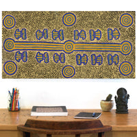 Aboriginal Artwork by Michael Japaljarri Wayne, Marlu Jukurrpa (Red Kangaroo Dreaming) Yarnardilyi & Jurnti, 91x46cm