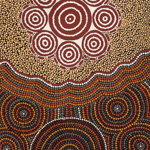 Aboriginal Artwork by Mickaela Napangardi Lankin, Pamapardu Jukurrpa (Flying Ant Dreaming) - Warntungurru, 122x46cm - ART ARK®