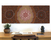 Aboriginal Artwork by Mickaela Napangardi Lankin, Pamapardu Jukurrpa (Flying Ant Dreaming) - Warntungurru, 122x46cm