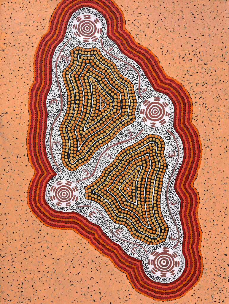 Aboriginal Artwork by Mickaela Napangardi Lankin, Pamapardu Jukurrpa (Flying Ant Dreaming) - Warntungurru, 61x46cm