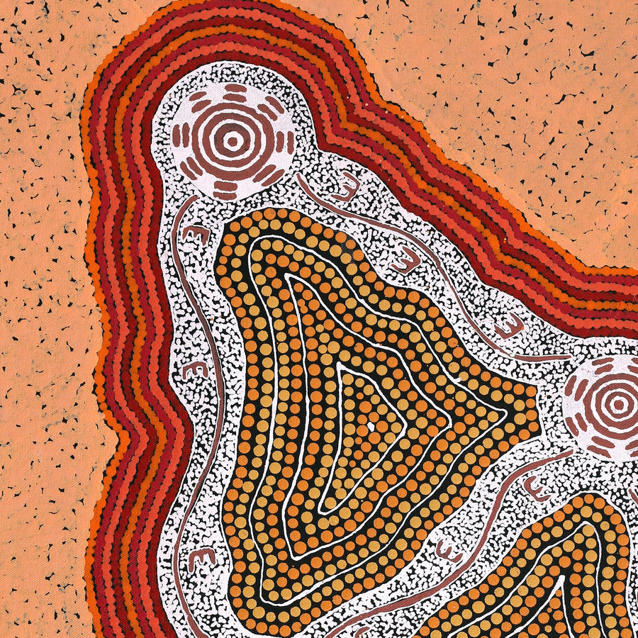 Aboriginal Artwork by Mickaela Napangardi Lankin, Pamapardu Jukurrpa (Flying Ant Dreaming) - Warntungurru, 61x46cm