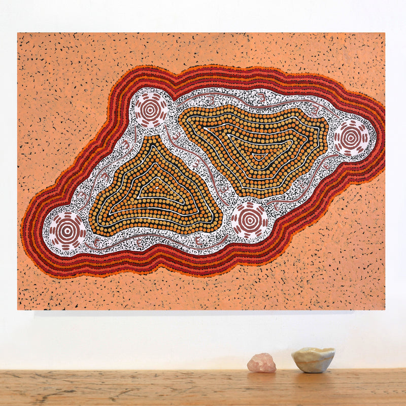 Aboriginal Artwork by Mickaela Napangardi Lankin, Pamapardu Jukurrpa (Flying Ant Dreaming) - Warntungurru, 61x46cm