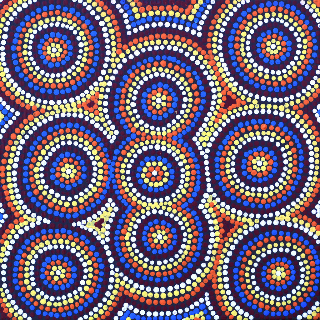 Aboriginal Art by Michaela Napaljarri Williams, Mina Mina Dreaming - Ngalyipi, 30x30cm - ART ARK®