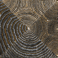 Aboriginal Artwork by Mickayla Napaljarri Brown, Watiya-warnu Jukurrpa (Seed Dreaming), 46x46cm