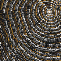 Aboriginal Artwork by Mickayla Napaljarri Brown, Watiya-warnu Jukurrpa (Seed Dreaming), 46x46cm