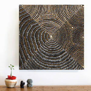 Aboriginal Artwork by Mickayla Napaljarri Brown, Watiya-warnu Jukurrpa (Seed Dreaming), 46x46cm - ART ARK®