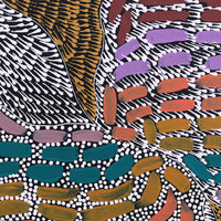 Aboriginal Artwork by Mickayla Napaljarri Brown, Watiya-warnu Jukurrpa (Seed Dreaming), 30x30cm