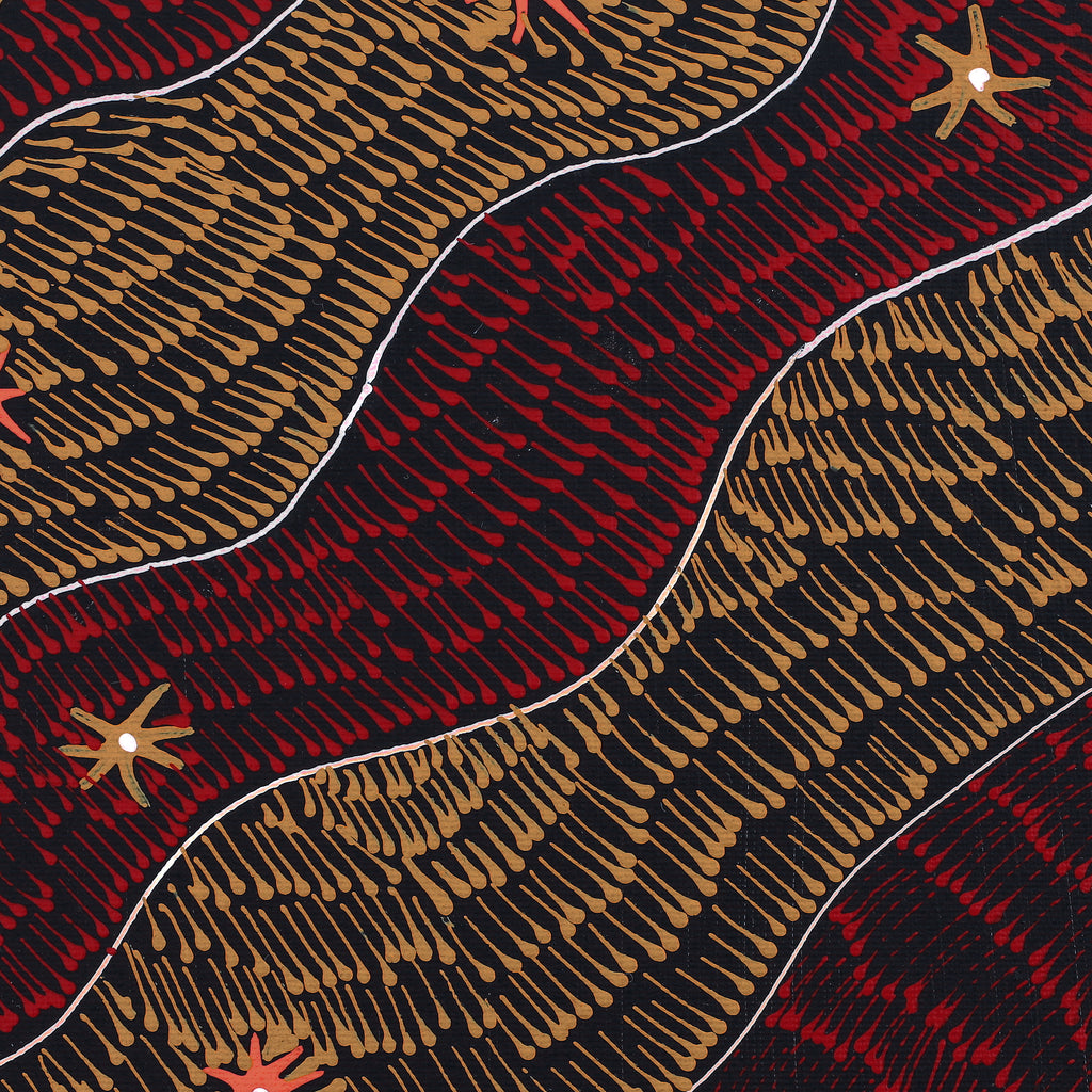 Aboriginal Artwork by Mickayla Napaljarri Brown, Watiya-warnu Jukurrpa (Seed Dreaming), 30x30cm