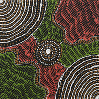 Aboriginal Artwork by Mickayla Napaljarri Brown, Watiya-warnu Jukurrpa (Seed Dreaming), 30x30cm