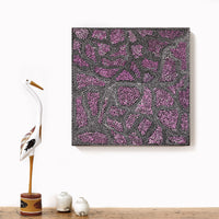 Aboriginal Artwork by Mickayla Napaljarri Brown, Watiya-warnu Jukurrpa (Seed Dreaming), 40x40cm