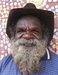 Aboriginal Artwork by Mickey Jampijinpa Singleton, Ngapa Jukurrpa, 91x30cm