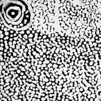 Aboriginal Artwork by Mickey Jampijinpa Singleton, Ngapa Jukurrpa (Water Dreaming) - Puyurru, 30x30cm