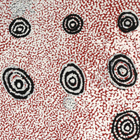 Aboriginal Artwork by Mickey Jampijinpa Singleton, Ngapa Jukurrpa (water Dreaming), 122x46cm