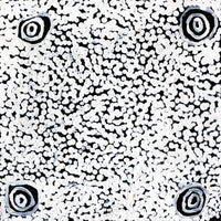 Aboriginal Artwork by Mickey Jampijinpa Singleton, Ngapa Jukurrpa (Water Dreaming) - Puyurru, 30x30cm