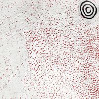 Aboriginal Artwork by Mickey Jampijinpa Singleton, Ngapa Jukurrpa, 76x46cm