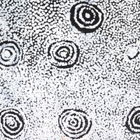 Aboriginal Artwork by Mickey Jampijinpa Singleton, Ngapa Jukurrpa, 76x46cm