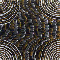 Aboriginal Artwork by Mickayla Napaljarri Brown, Watiya-warnu Jukurrpa (Seed Dreaming), 30x30cm