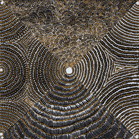 Aboriginal Artwork by Mickayla Napaljarri Brown, Watiya-warnu Jukurrpa (Seed Dreaming), 46x46cm