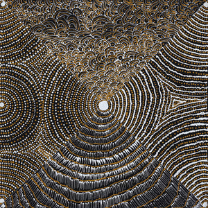 Aboriginal Art by Mickayla Napaljarri Brown, Watiya-warnu Jukurrpa (Seed Dreaming), 46x46cm - ART ARK®