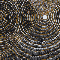 Aboriginal Artwork by Mickayla Napaljarri Brown, Watiya-warnu Jukurrpa (Seed Dreaming), 46x46cm