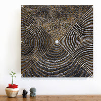 Aboriginal Artwork by Mickayla Napaljarri Brown, Watiya-warnu Jukurrpa (Seed Dreaming), 46x46cm
