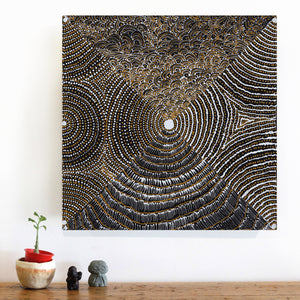 Aboriginal Art by Mickayla Napaljarri Brown, Watiya-warnu Jukurrpa (Seed Dreaming), 46x46cm - ART ARK®