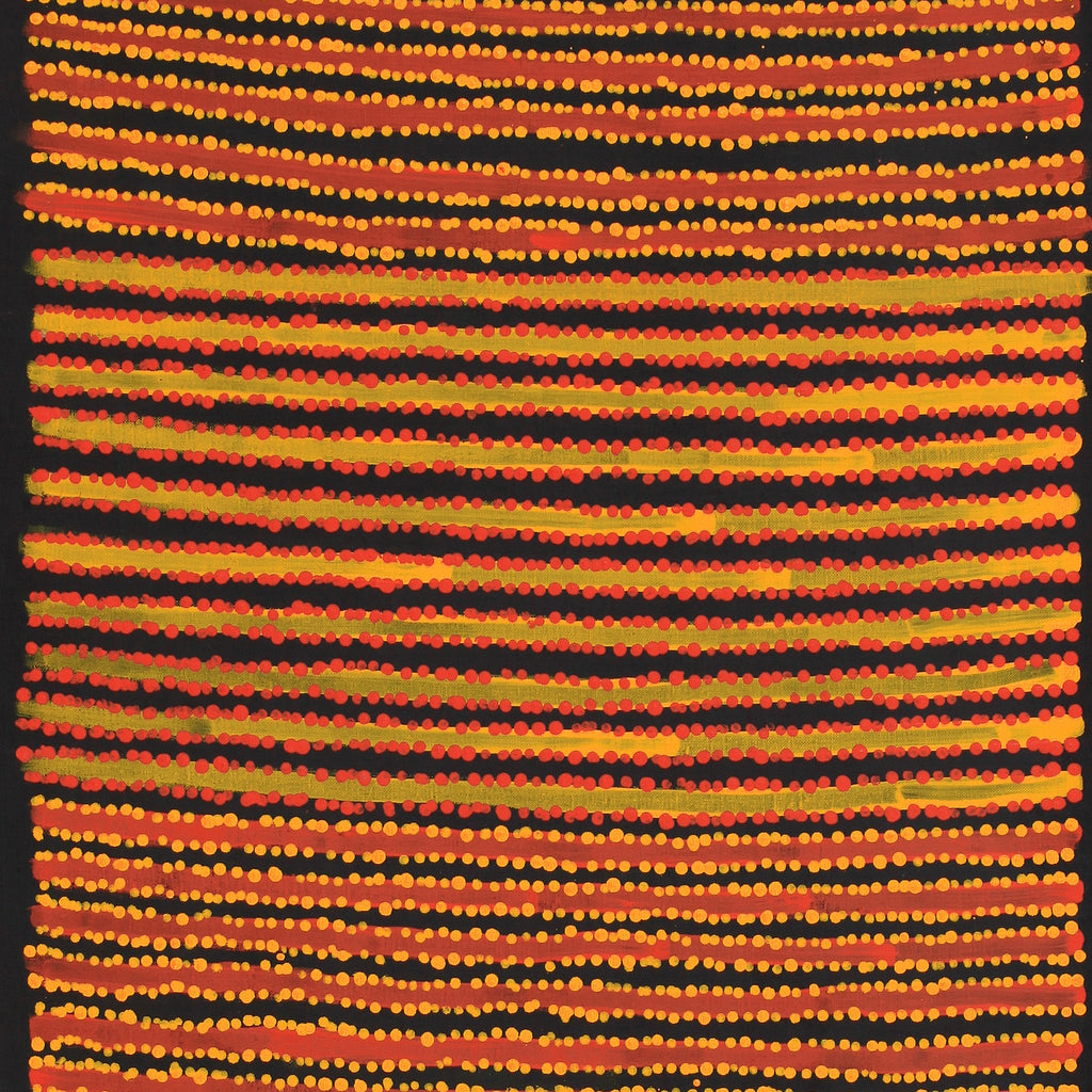 Aboriginal Artwork by Mitchell Japanangka Martin , Mina Mina Jukurrpa - Ngalyipi, 107x46cm