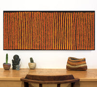 Aboriginal Artwork by Mitchell Japanangka Martin , Mina Mina Jukurrpa - Ngalyipi, 107x46cm