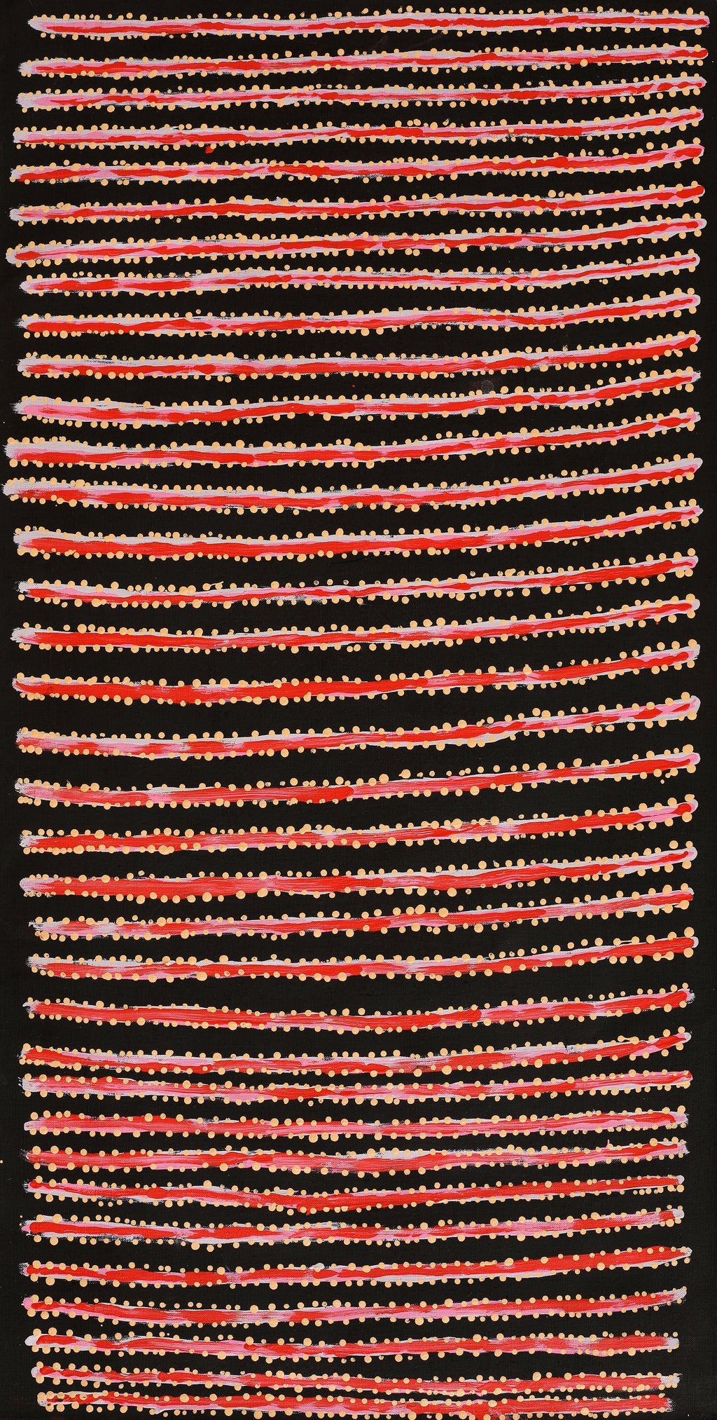 Aboriginal Artwork by Mitchell Japanangka Martin, Mina Mina Jukurrpa, 91x46cm