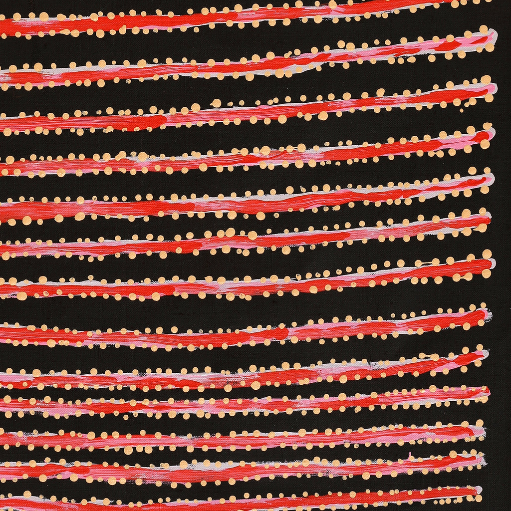 Aboriginal Artwork by Mitchell Japanangka Martin, Mina Mina Jukurrpa, 91x46cm