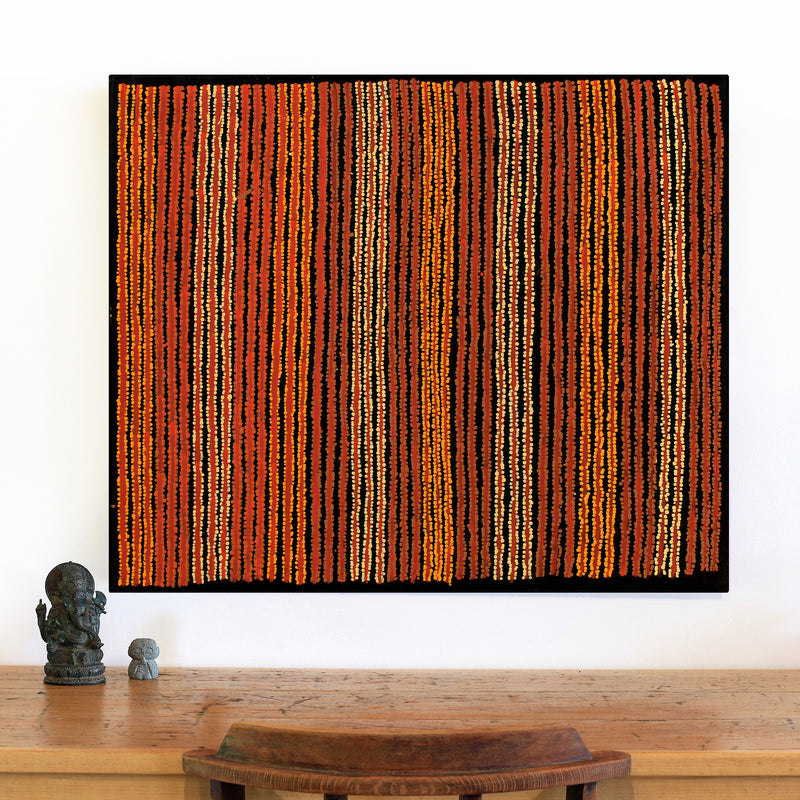 Aboriginal Artwork by Mitchell Japanangka Martin , Mina Mina Jukurrpa - Ngalyipi, 91x76cm