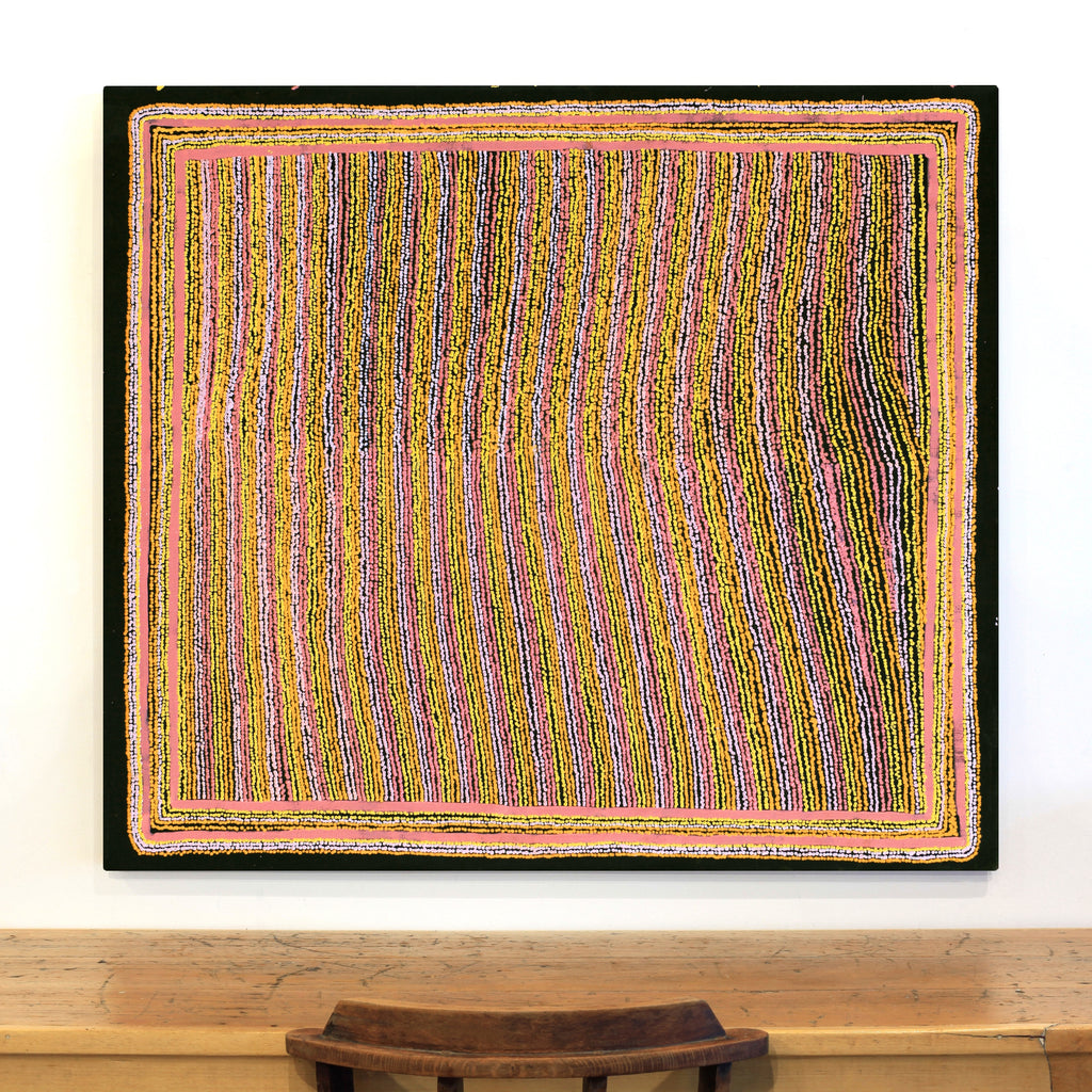 Aboriginal Artwork by Mitchell Japanangka Martin , Mina Mina Jukurrpa - Ngalyipi, 122x107cm