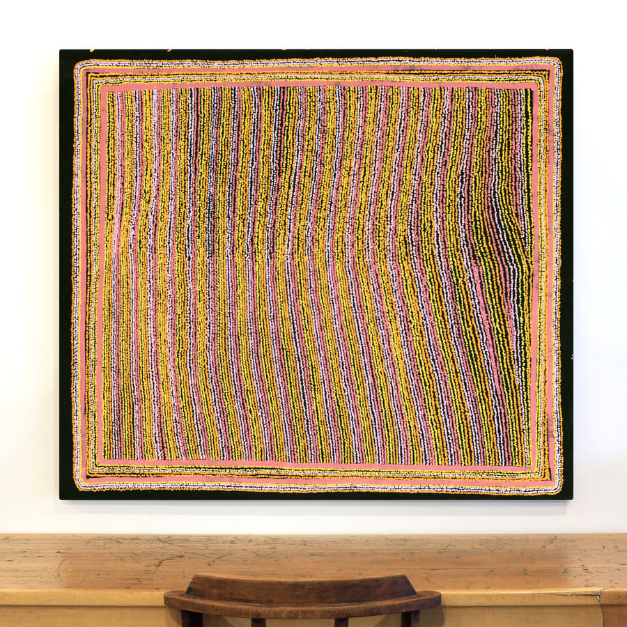Aboriginal Artwork by Mitchell Japanangka Martin , Mina Mina Jukurrpa - Ngalyipi, 122x107cm