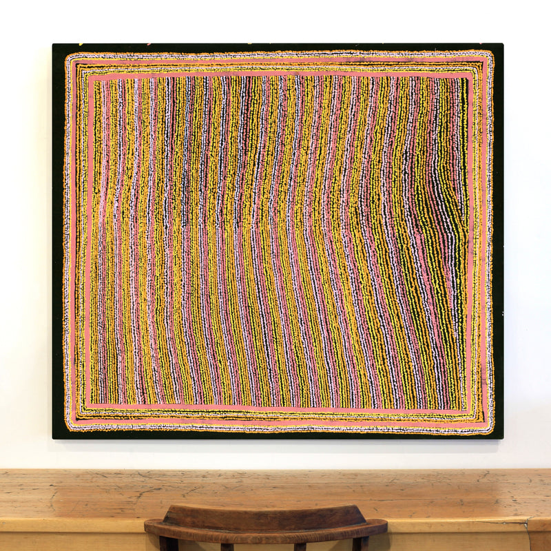 Aboriginal Artwork by Mitchell Japanangka Martin , Mina Mina Jukurrpa - Ngalyipi, 122x107cm