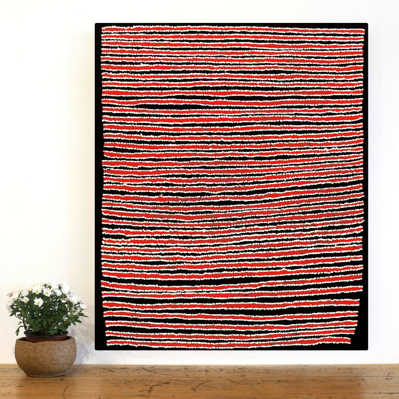 Aboriginal Artwork by Mitchell Japanangka Martin , Mina Mina Jukurrpa - Ngalyipi, 91x76cm