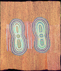Aboriginal Artwork by Mitchell Japanangka Martin , Mina Mina Jukurrpa - Ngalyipi, 91x76cm