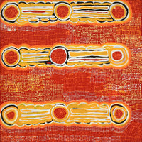 Aboriginal Artwork by Molly Napurrurla Martin, Ngurlu Jukurrpa (Native Seed Dreaming), 61x61cm