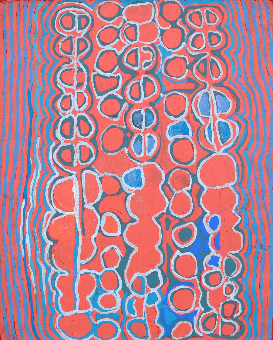 Aboriginal Artwork by Molly Napurrurla Martin, Yarla Jukurrpa (Bush Potato Dreaming) - Cockatoo Creek, 76x61cm
