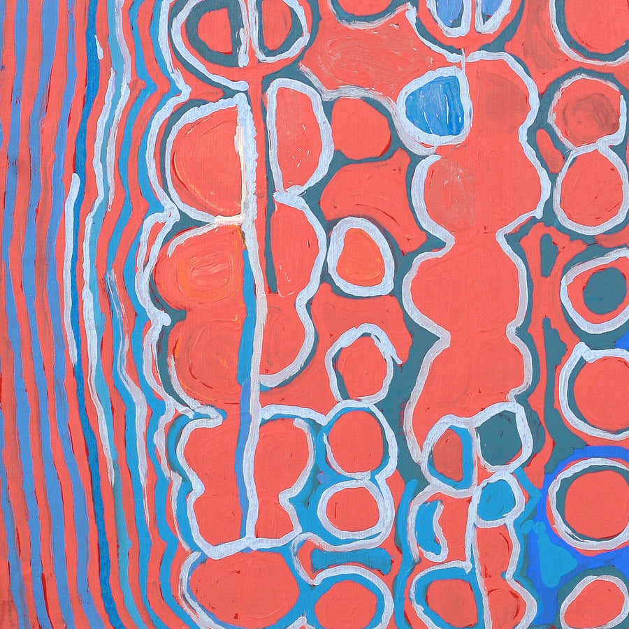 Aboriginal Artwork by Molly Napurrurla Martin, Yarla Jukurrpa (Bush Potato Dreaming) - Cockatoo Creek, 76x61cm