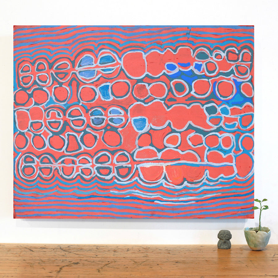Aboriginal Artwork by Molly Napurrurla Martin, Yarla Jukurrpa (Bush Potato Dreaming) - Cockatoo Creek, 76x61cm