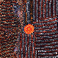 Aboriginal Artwork by Molly Napurrurla Martin, Ngurlu Jukurrpa (Native Seed Dreaming), 76x76cm