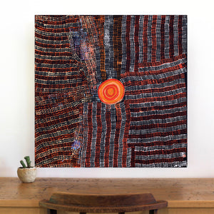 Aboriginal Artwork by Molly Napurrurla Martin, Ngurlu Jukurrpa (Native Seed Dreaming), 76x76cm - ART ARK®