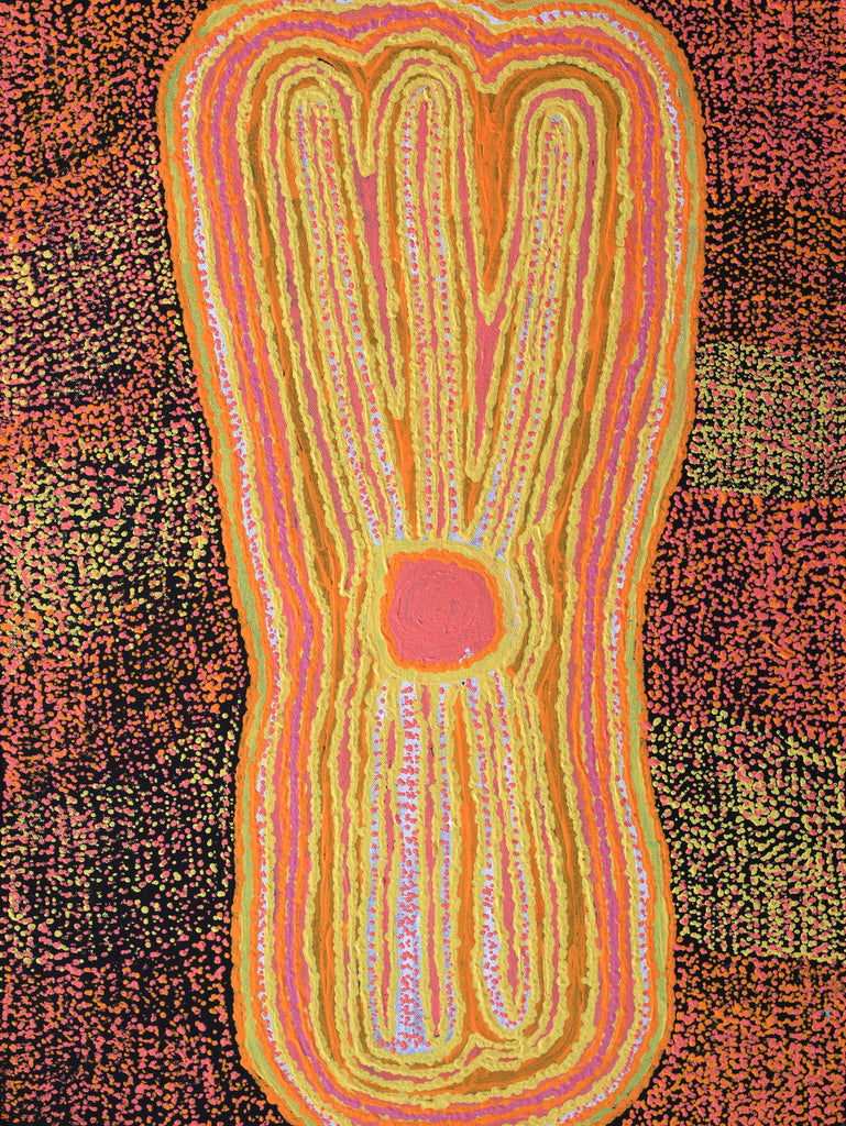 Aboriginal Artwork by Molly Napurrurla Martin, Yarla Jukurrpa (Bush Potato Dreaming) - Cockatoo Creek, 61x46cm