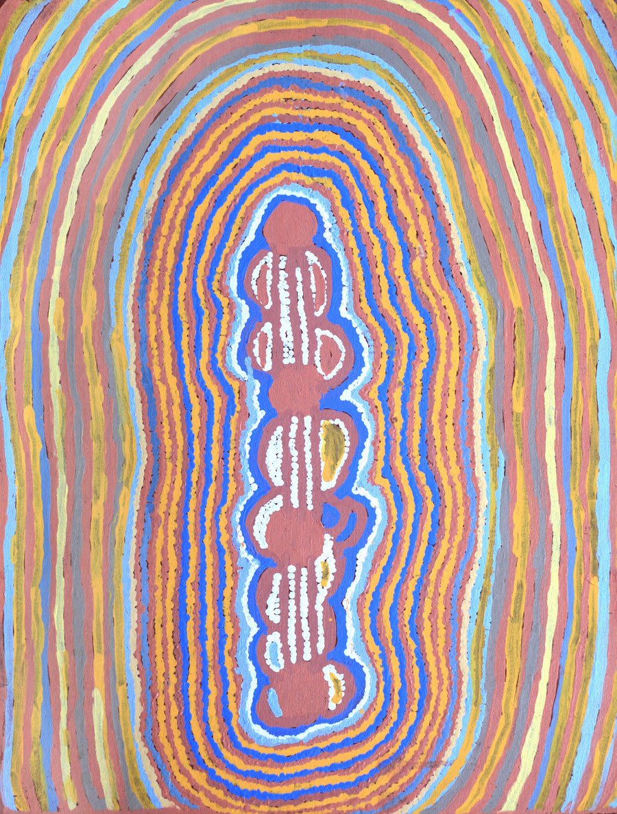 Aboriginal Artwork by Molly Napurrurla Martin, Ngurlu Jukurrpa (Native Seed Dreaming), 61x46cm