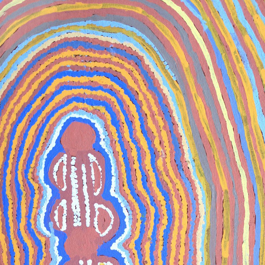 Aboriginal Artwork by Molly Napurrurla Martin, Ngurlu Jukurrpa (Native Seed Dreaming), 61x46cm