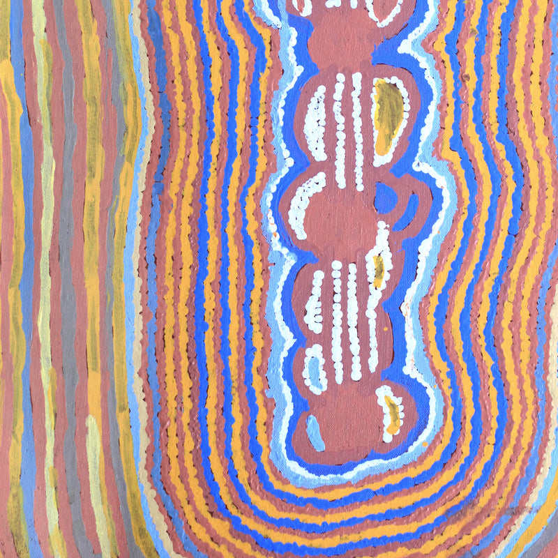Aboriginal Artwork by Molly Napurrurla Martin, Ngurlu Jukurrpa (Native Seed Dreaming), 61x46cm