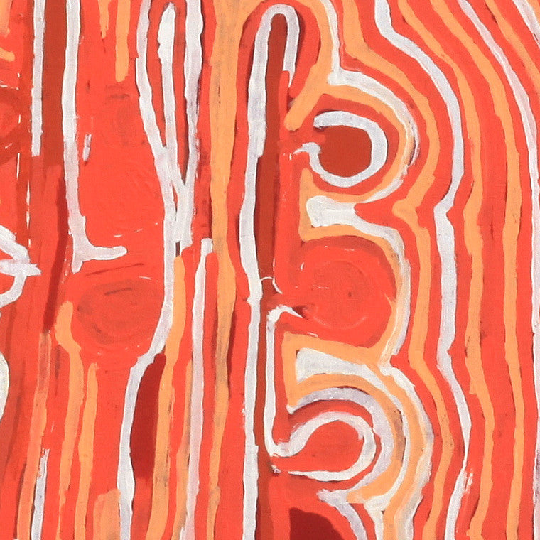 Aboriginal Artwork by Molly Napurrurla Martin, Yarla Jukurrpa (Bush Potato Dreaming) - Cockatoo Creek, 76x46cm