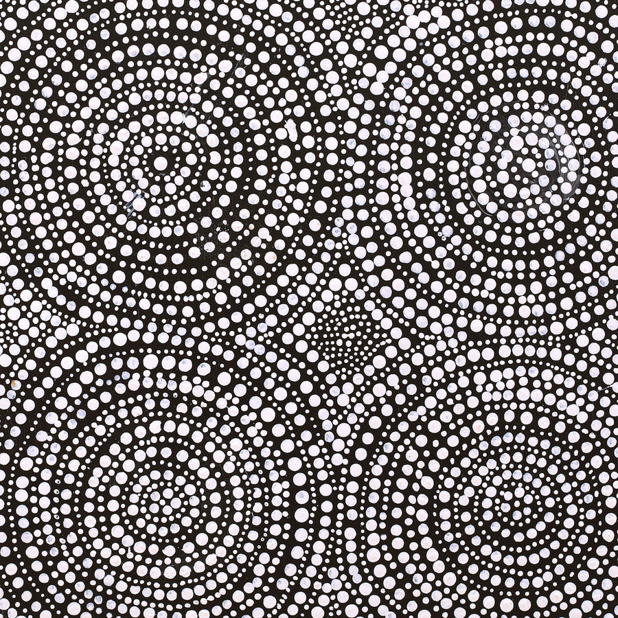 Aboriginal Artwork by Marcia Nangala Martin, Patterns of the Landscape around Yuendumu, 40x40cm