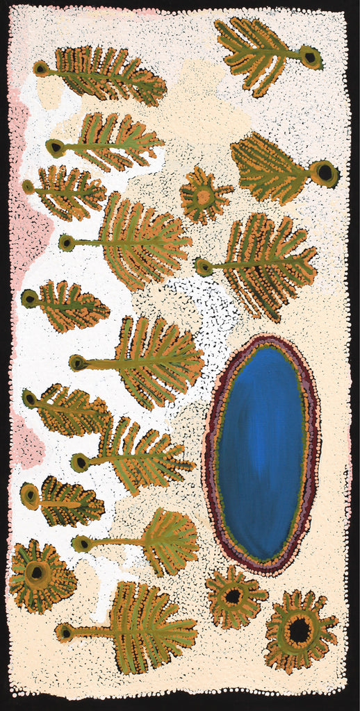 Aboriginal Artwork by Monica Puntjina Watson, Pukara, 91x45cm